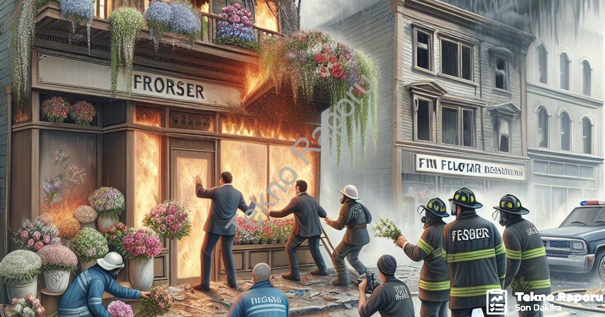 "Aydın Efeler'de Çiçekçi Yangını: Komşuların Dikkati Faciayı Önledi" başlıklı haber için fotorealist