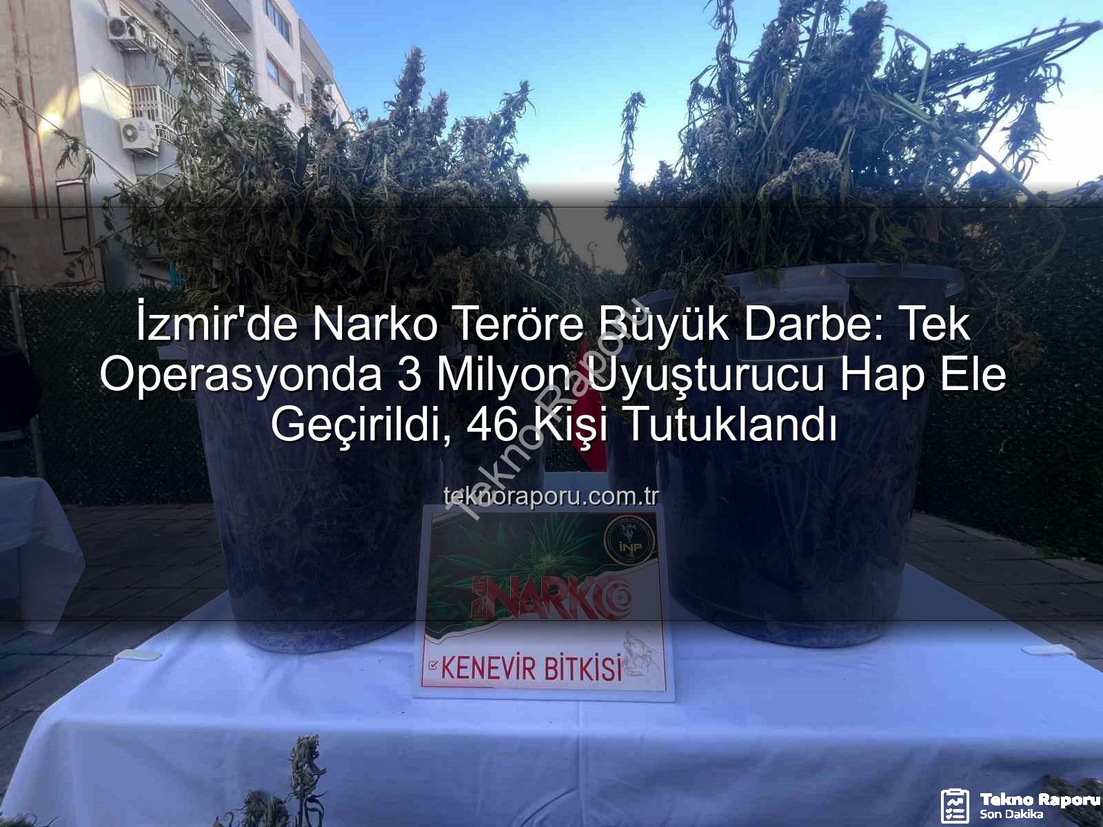 uyuşturucu hap - İzmir'de Narko Teröre Büyük Darbe: Tek Operasyonda 3 Milyon Uyuşturucu Hap Ele Geçirildi, 46 Kişi Tutuklandı