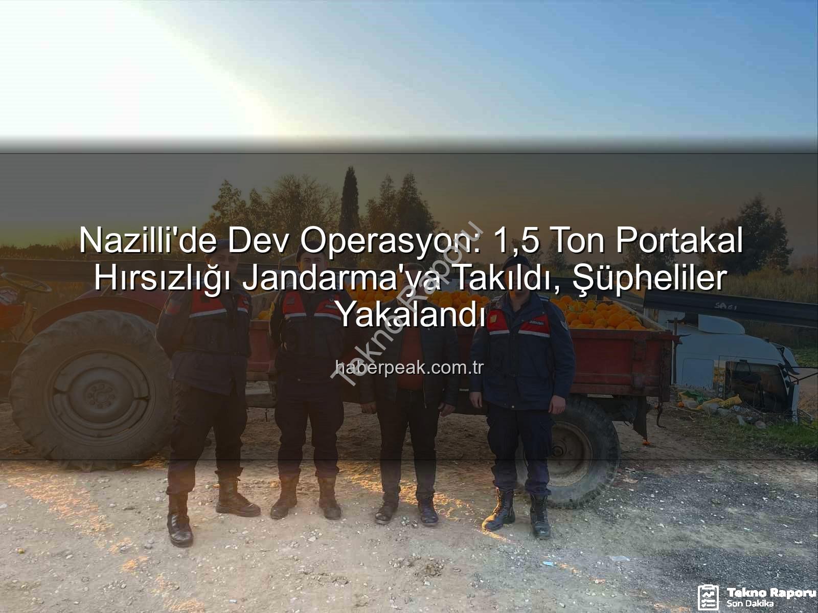 portakal hırsızlığı - Nazilli'de Dev Portakal Operasyonu: 1.5 Ton Çalıntı Ürün Jandarmadan Döndü!