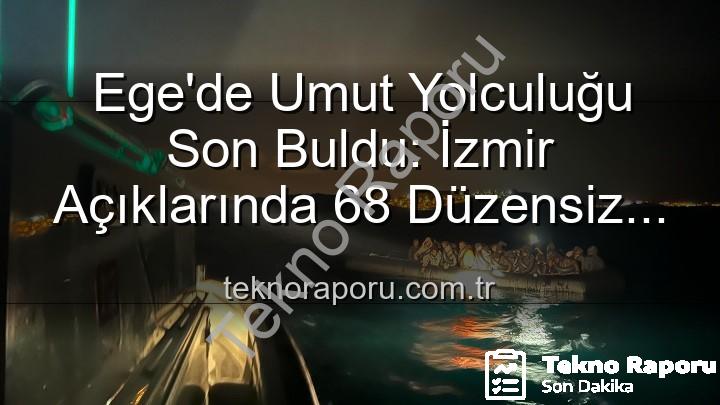 düzensiz göçmen kurtarıldı - Ege'de Umut Yolculuğu Son Buldu: İzmir Açıklarında 68 Düzensiz Göçmen Kurtarıldı